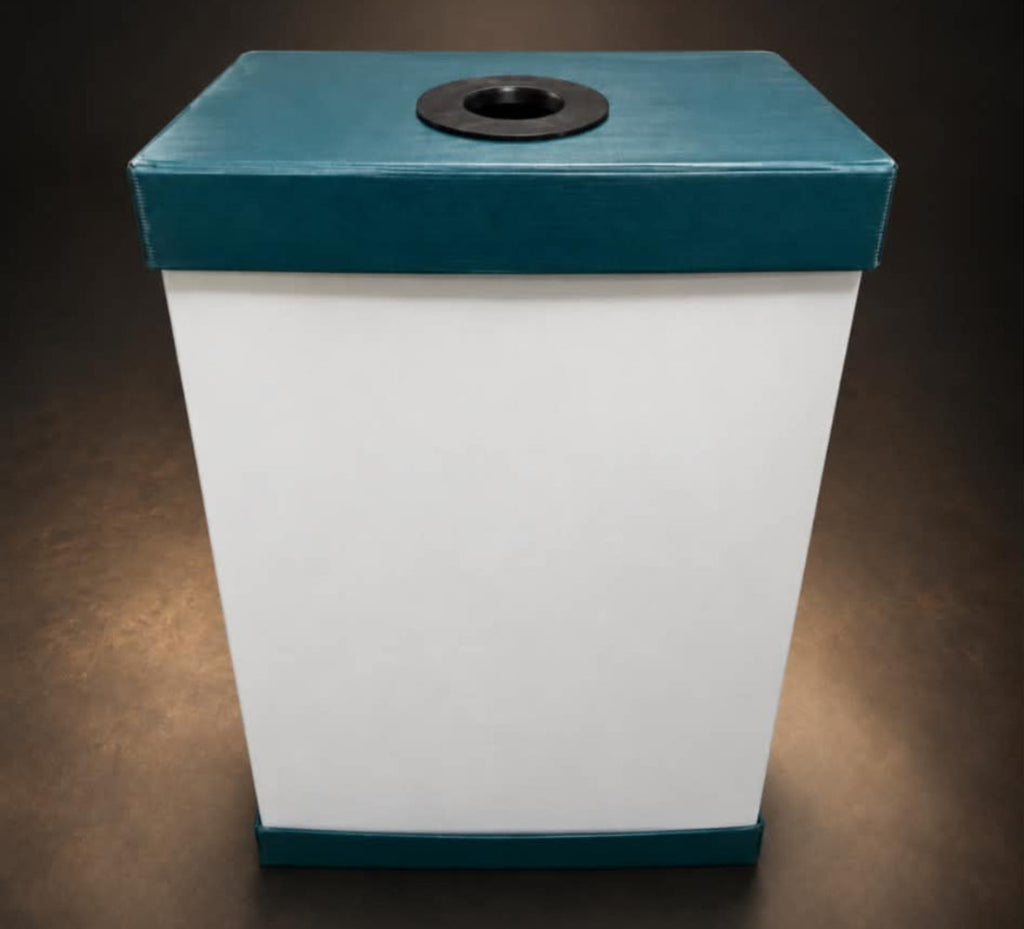 Automatic anti-odour and anti-insect Traptek valve for can recycling bins