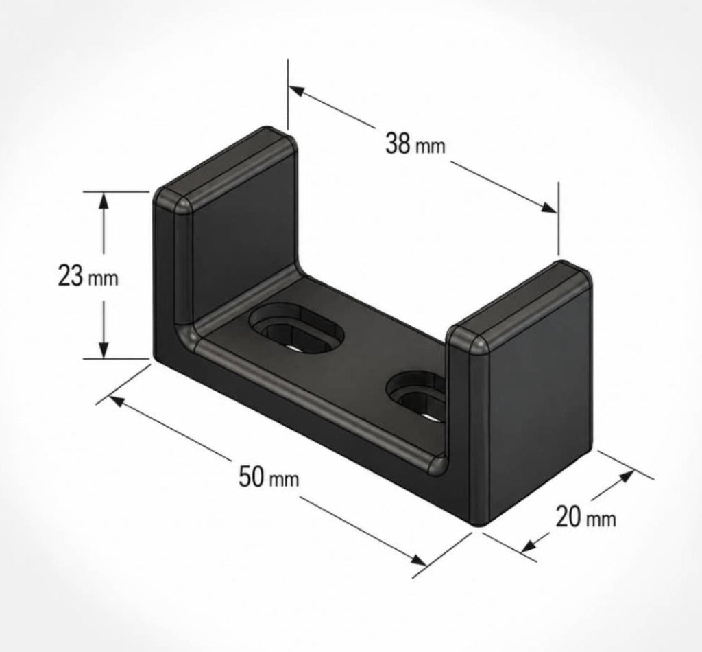 Guide de sol en "U" pour porte coulissante style grange - Lot de 10