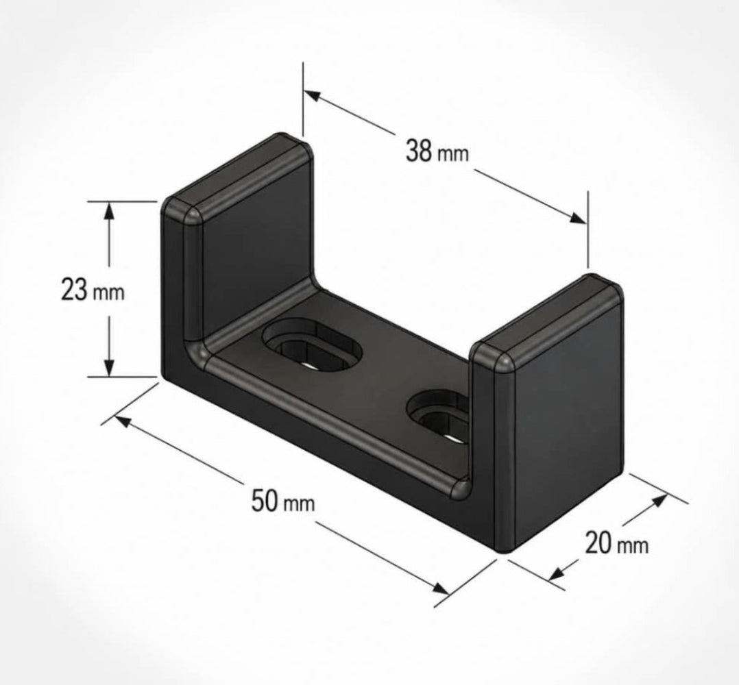 Guide de sol en "U" pour porte coulissante style grange - Lot de 10